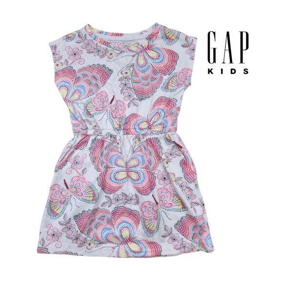 GAP Kids Multicolor Butterfly Patterned  Girls Dress 100% Cotton Size 4T (XS) - Picture 1 of 12